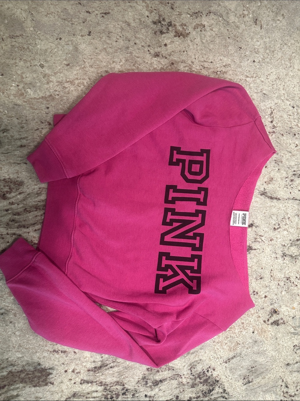 PINK Victoria's Secret Hot Pink Crewneck Sweatshirt with Logo